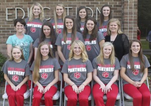 The North Johnston High School cheerleaders competing at nationals on the front row (from left) are Jenna Hughes, Riley Kyle, Haley Massey, Savannah Massey, Ashlyn Smoot. On the middle row are Coach Lynda Sutton, Alexis Thrash, Jill Narron, Bre Woodruff, and Coach Teresa Lewis. On the back row are Anna Godwin, Kylie Crocker, Victoria Ramos, and Kayla Overton.
