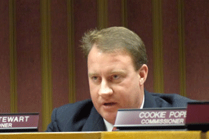 Johnston County Commissioner Chad Stewart says he is opposed to the 94 percent pay raise given to Dr. Renfrow from the school board when money isn’t available to increase teacher supplements or pay for classroom supplies. WTSB Photo