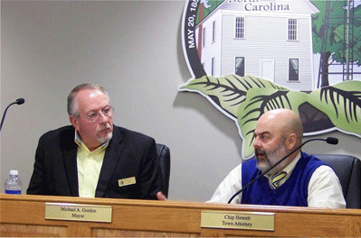 (left to right) Archer Lodge Mayor Michael Gordon and Town Attorney Chip Hewett.