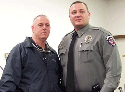 (Left to right) Selma Police Chief R.A. Cooper and newly hired Officer Mark Fidler. JoCoReport.com Photo