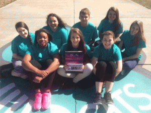 The West Johnston High School Prowler Staff on the front row (from left) are Editor Courtney Creese, Editor-in-Chief Kendall Holland, and Managing Editor Allison Henry. The yearbook staff on the back row (from left) are Editors Alexis Stephens and Sabrina Harrell, as well as staff members Aaron Taylor, Makayla Brown and Lauren Augustine.