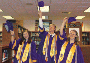 (Left to right): Corinth Holder High Seniors Kasey McFerren, Trent Tetterton and Erin Thibaudeau. 