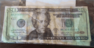 Smithfield Police seized two counterfeit $20 bills and 12 grams of marijuana during a traffic stop Tuesday night. JoCoReport.com Photo