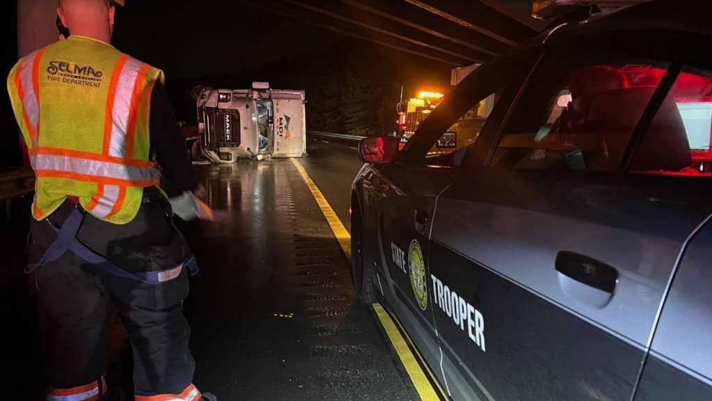 Tractor Trailer Overturns On US 70 – JoCo Report