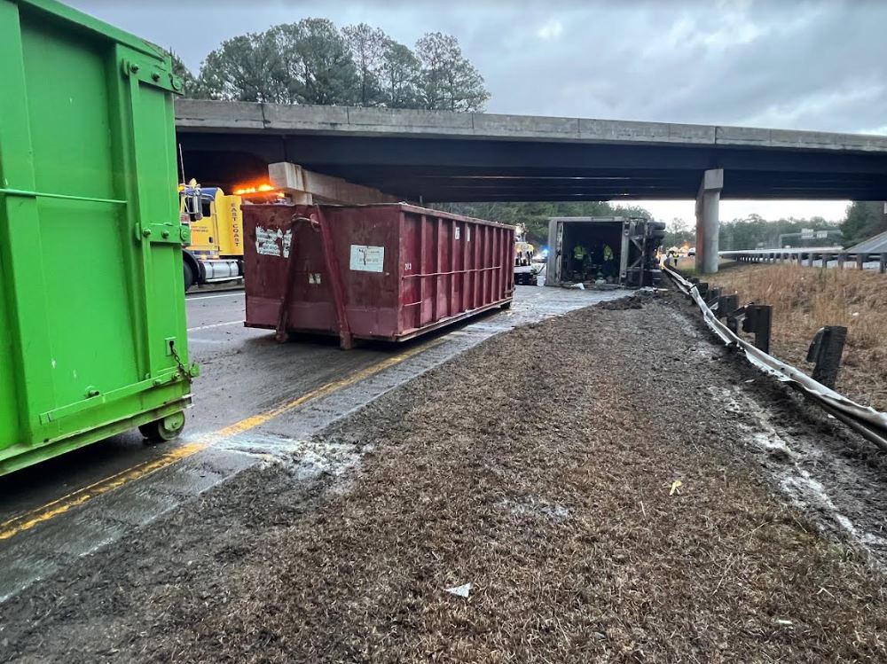 Tractor Trailer Overturns On US 70 – JoCo Report