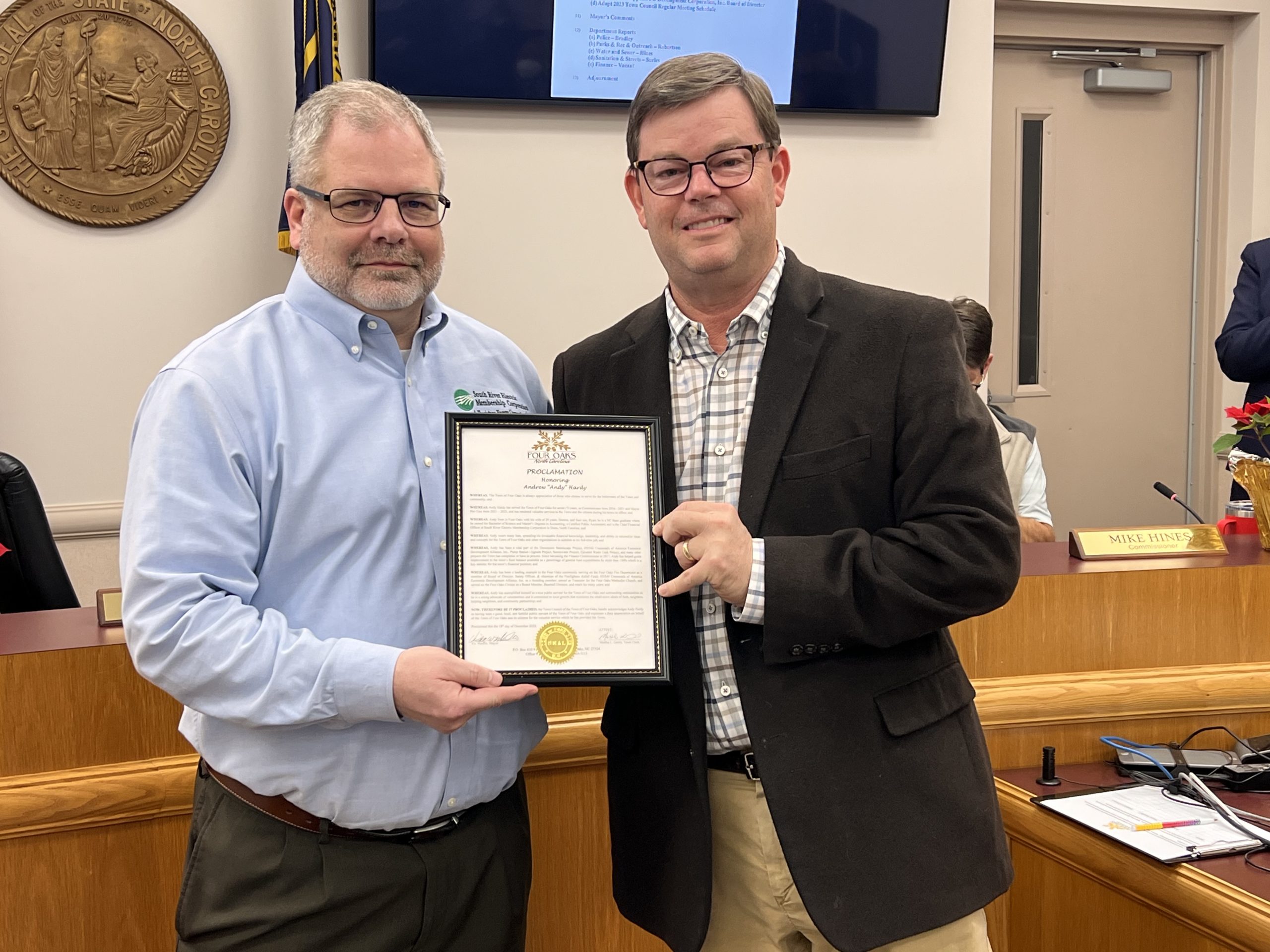 Outgoing Four Oaks Mayor Pro Tem Recognized JoCo Report