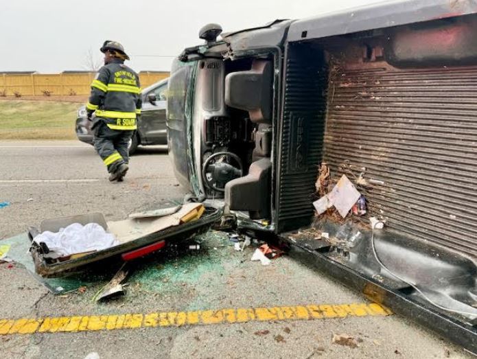 Firefighters Extricate 3 People From Overturned Pickup – JoCo Report