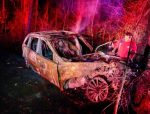 Two Escape Burning SUV After Overnight Crash