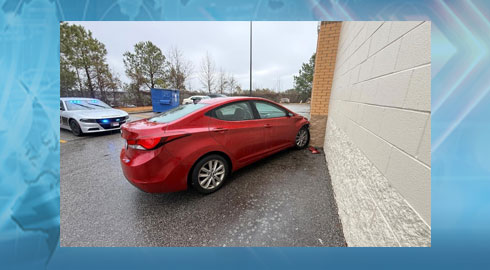 Suspects Flee Scene After Car Strikes Business