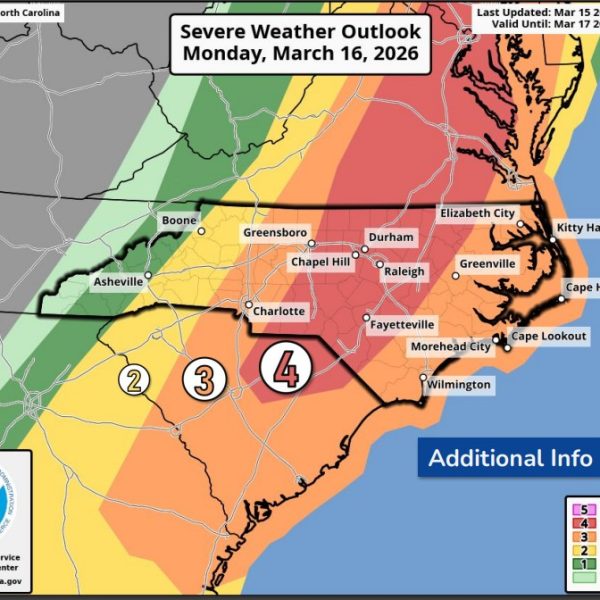 Strong Storms, Possible Tornadoes Threaten Central NC Monday
